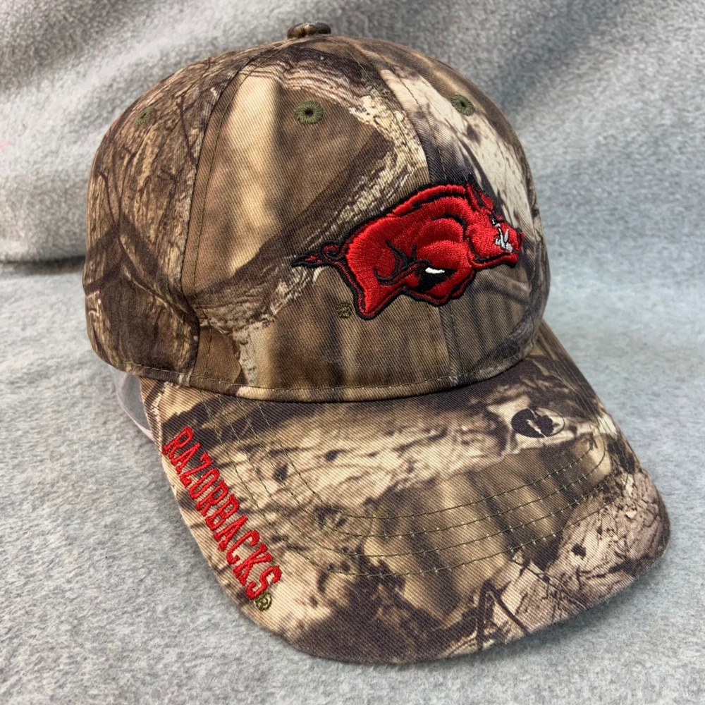 Arkansas Hogs Razorbacks Mens Camo Russell Athletic Adjustable Strapback Hat OS